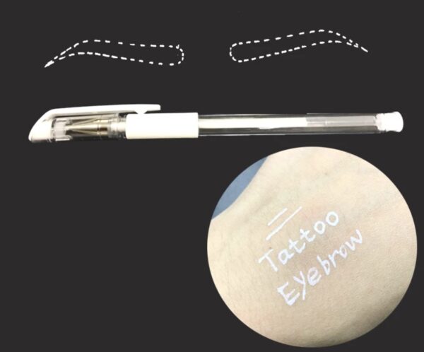 White Eyebrow Marker Pen Eyebrow Design Microblading Tattoo Surgical Skin Marker Pen for Permanent Makeup